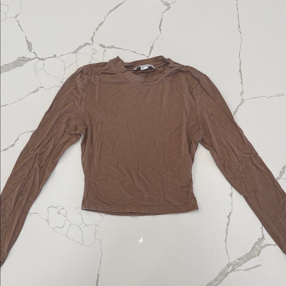 Thatssofetch Brown Long Sleeve Women's Top